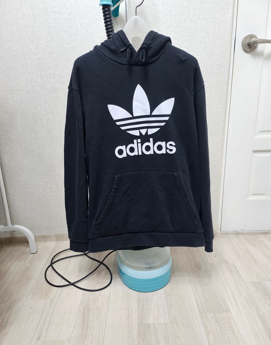 (110)2XL 아디다스 파이어버드 빅로고 트레포일 [블랙] 후드티 상품이미지1