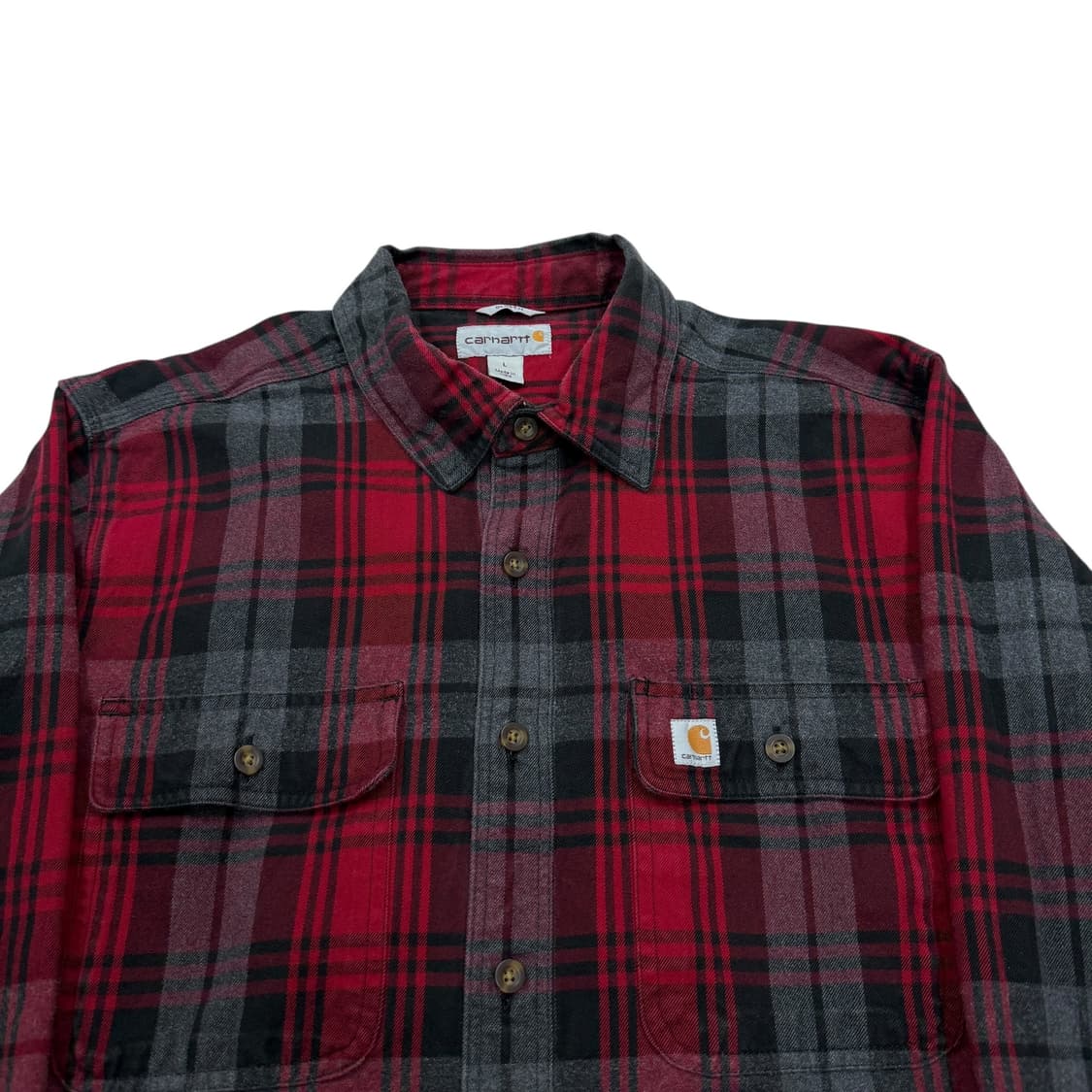 칼하트 플란넬 체크 셔츠 남방 레드 L 상품이미지2