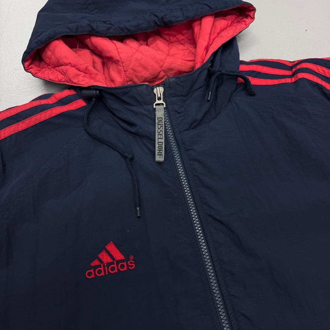 아디다스 00s 남빨 올드스쿨 삼선 오버핏 바람막이 점퍼 자켓 상품이미지3