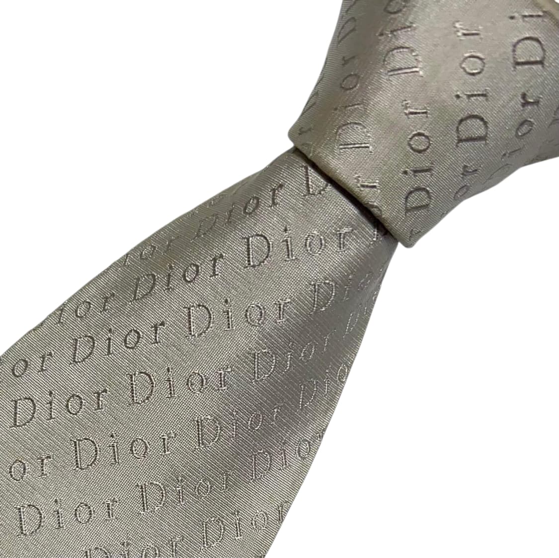 디올옴므 로고패턴 베이지 실크 넥타이 상품이미지1