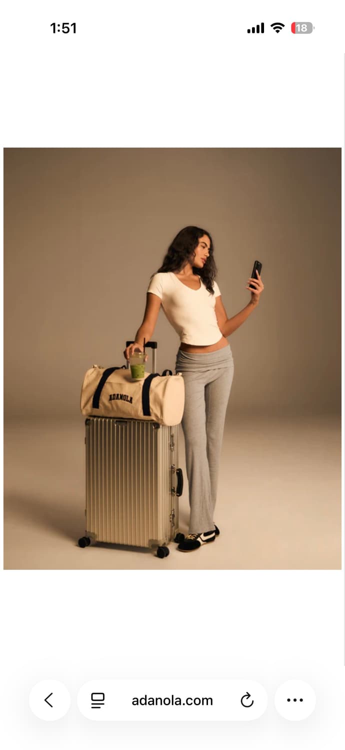 ADANOLA 아다놀라 Rib Fold Over Pants - Grey  상품이미지1