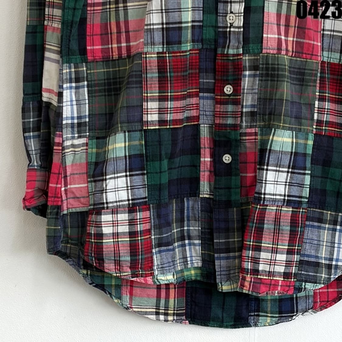 폴로 랄프로렌 블리딩 마드라스 패치워크 셔츠 S 0423 상품이미지3