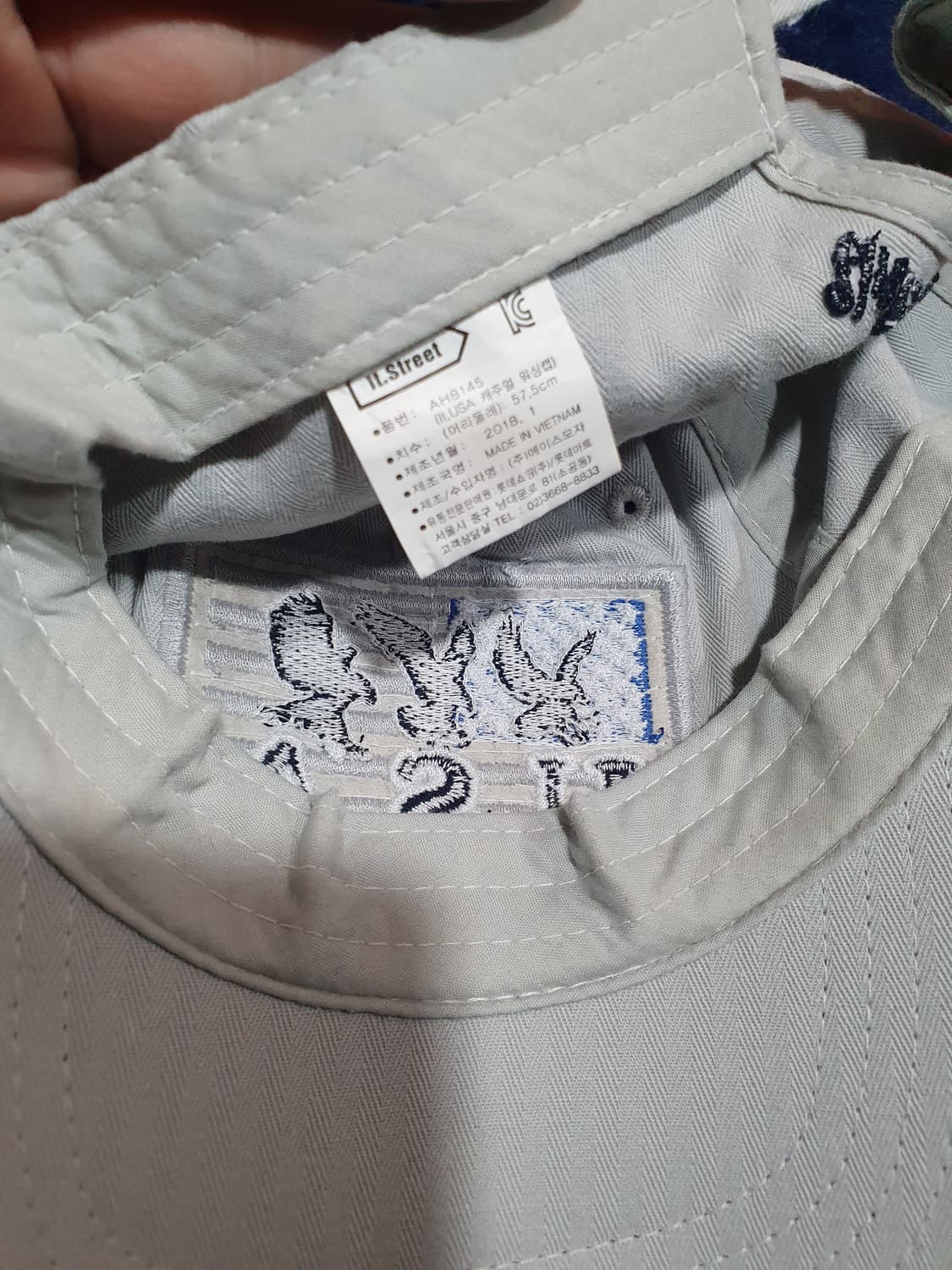 USA 독수리 자수 볼캡 연그레이 상품이미지5