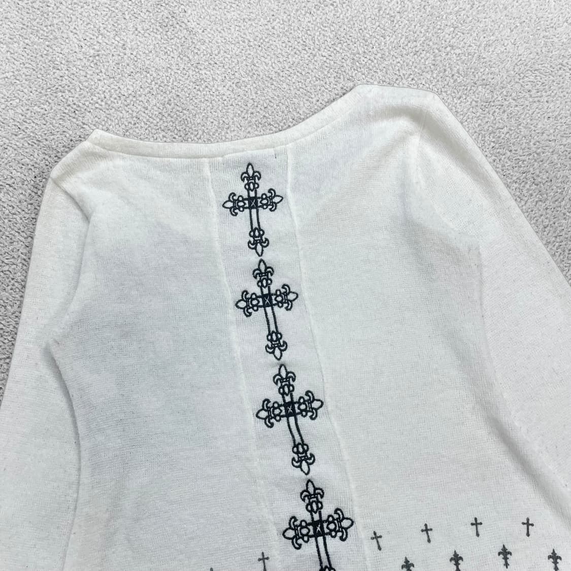 고스트 오브 할렘 y2k 펑크 비대칭 롱슬리브 화이트 상품이미지4