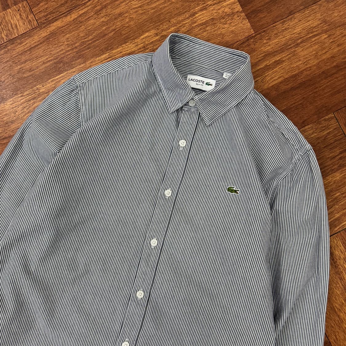 M 라코스테 슬림핏 스트라이프 남방 셔츠  상품이미지3