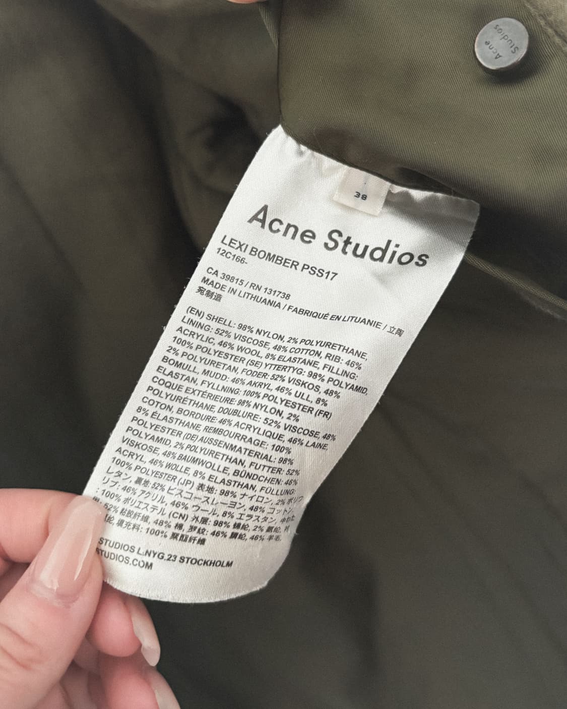 아크네스튜디오 새틴 후드 롱 봄버코트 상품이미지9