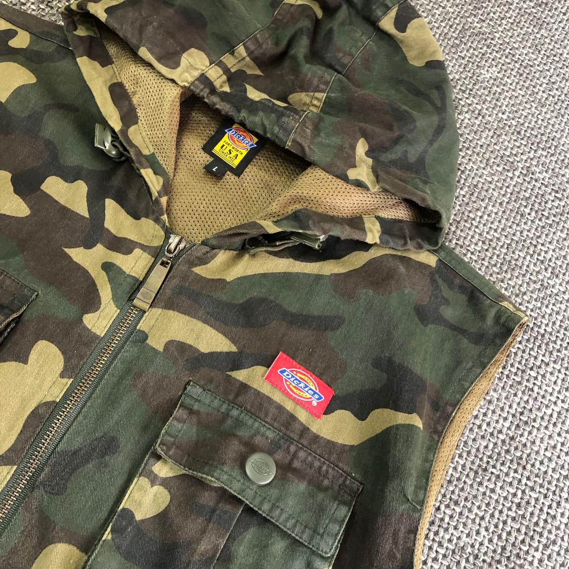 [L] Dickies 카모플라주 후드 베스트 상품이미지3