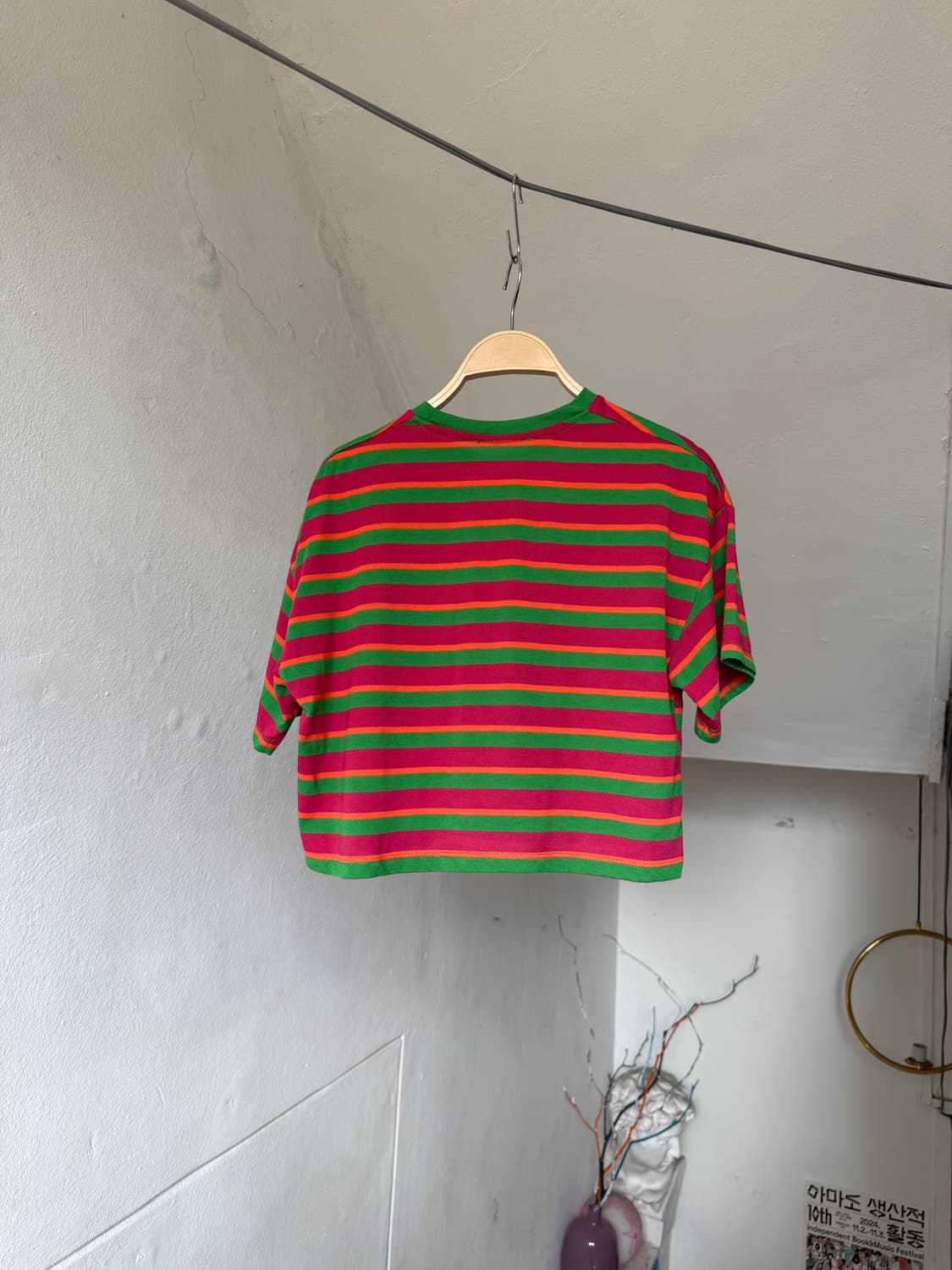 스트라이프 레인보우 크롭탑 상품이미지5