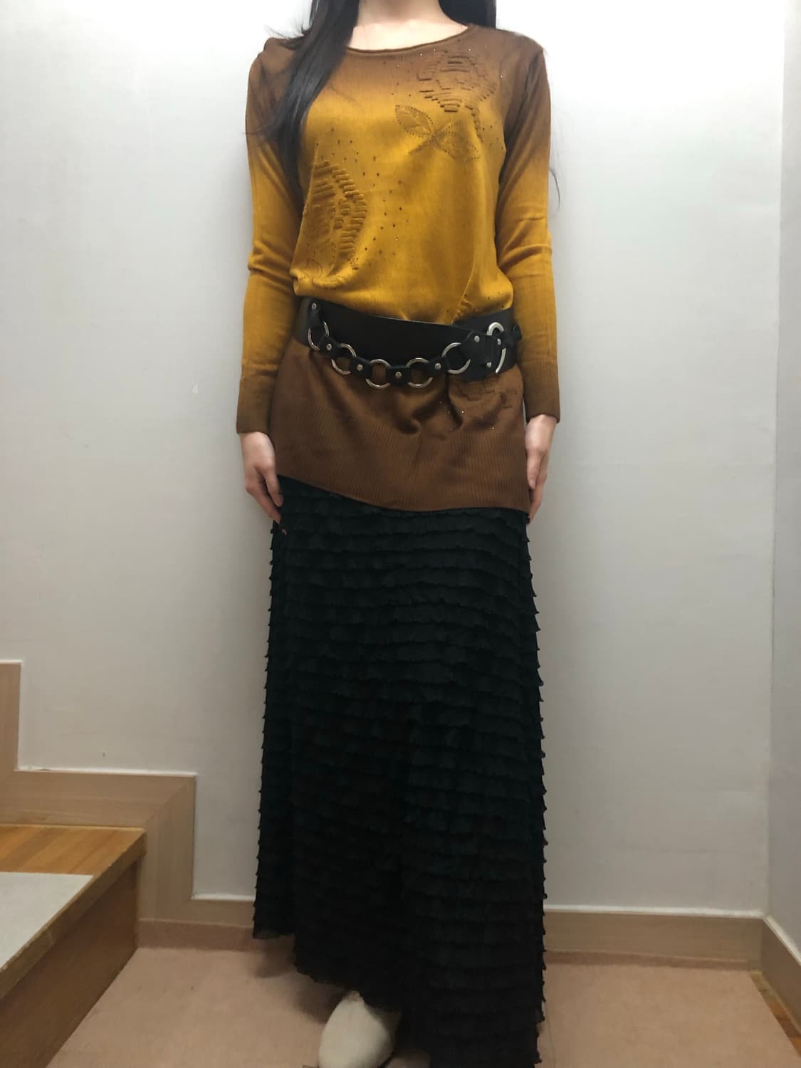 빈티지 브라운 그라데이션 오리엔탈 니트 상품이미지5