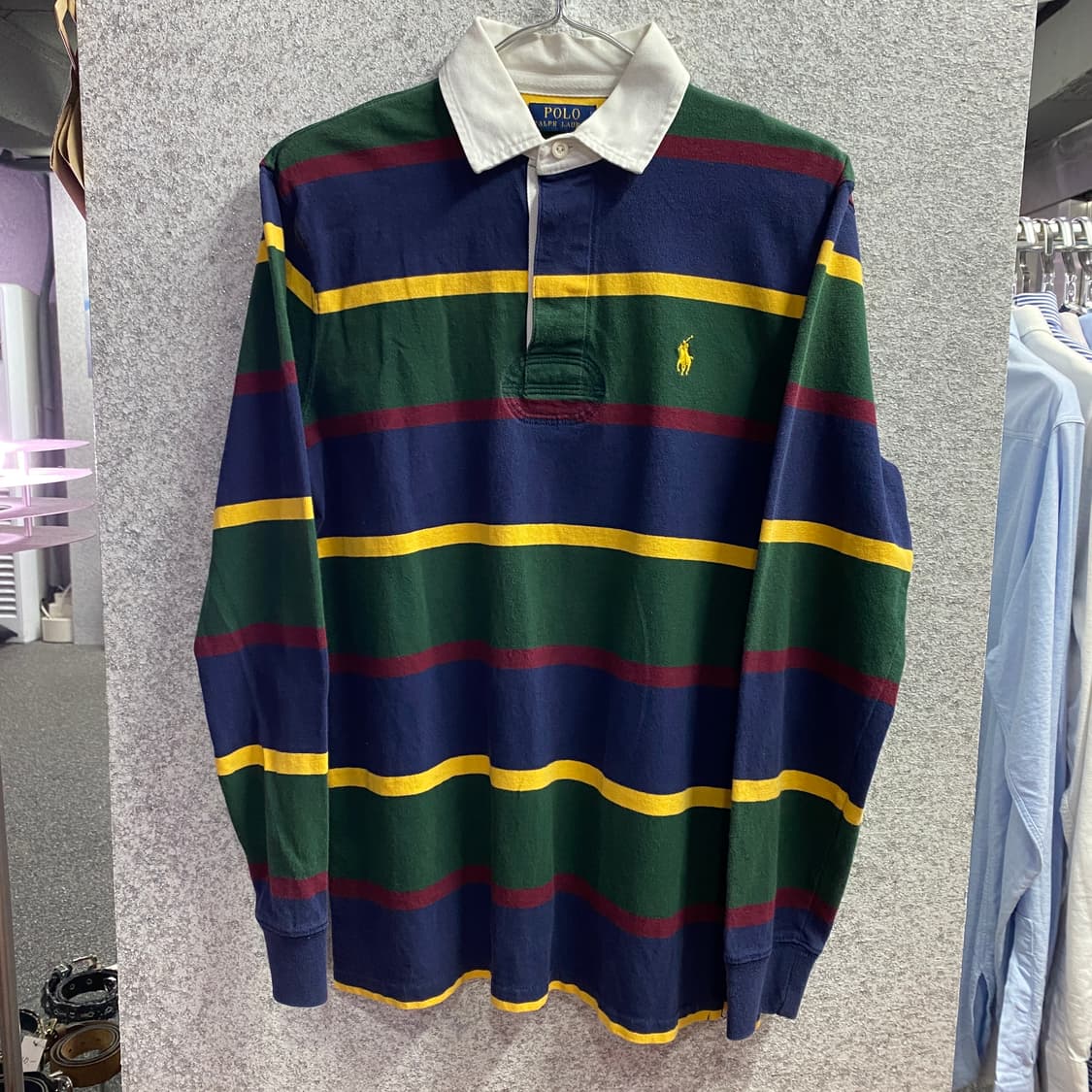 폴로 아이코닉 클래식핏 스트라이프 럭비티 B3560 상품이미지2