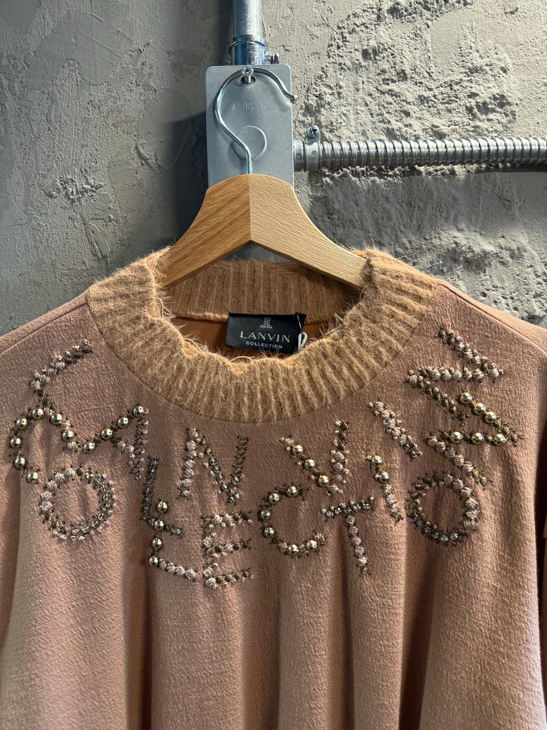 랑방 LANVIN 비즈 로고 니트 크루넥 베이지 88 상품이미지4