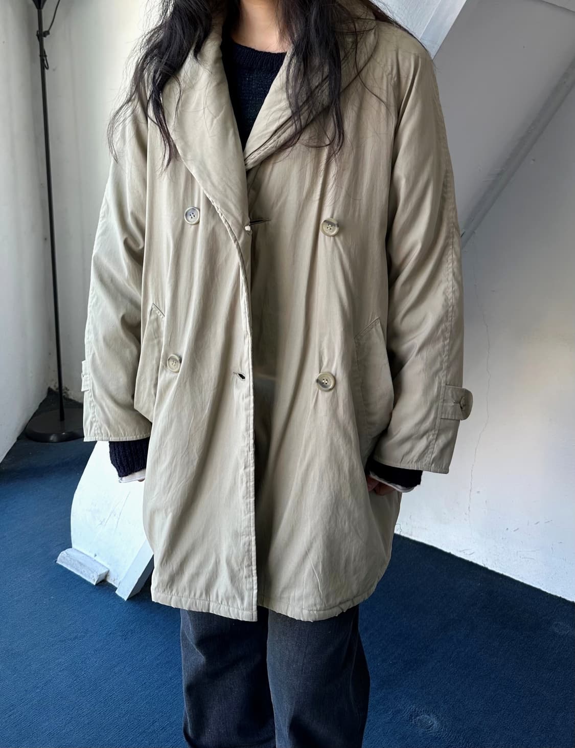 Padded over design double parka 상품이미지6