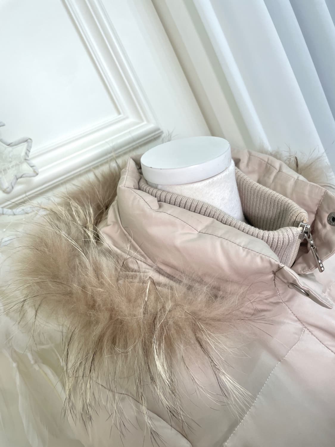 ANYSIS pinkivory fur hoodie line jumper 상품이미지7