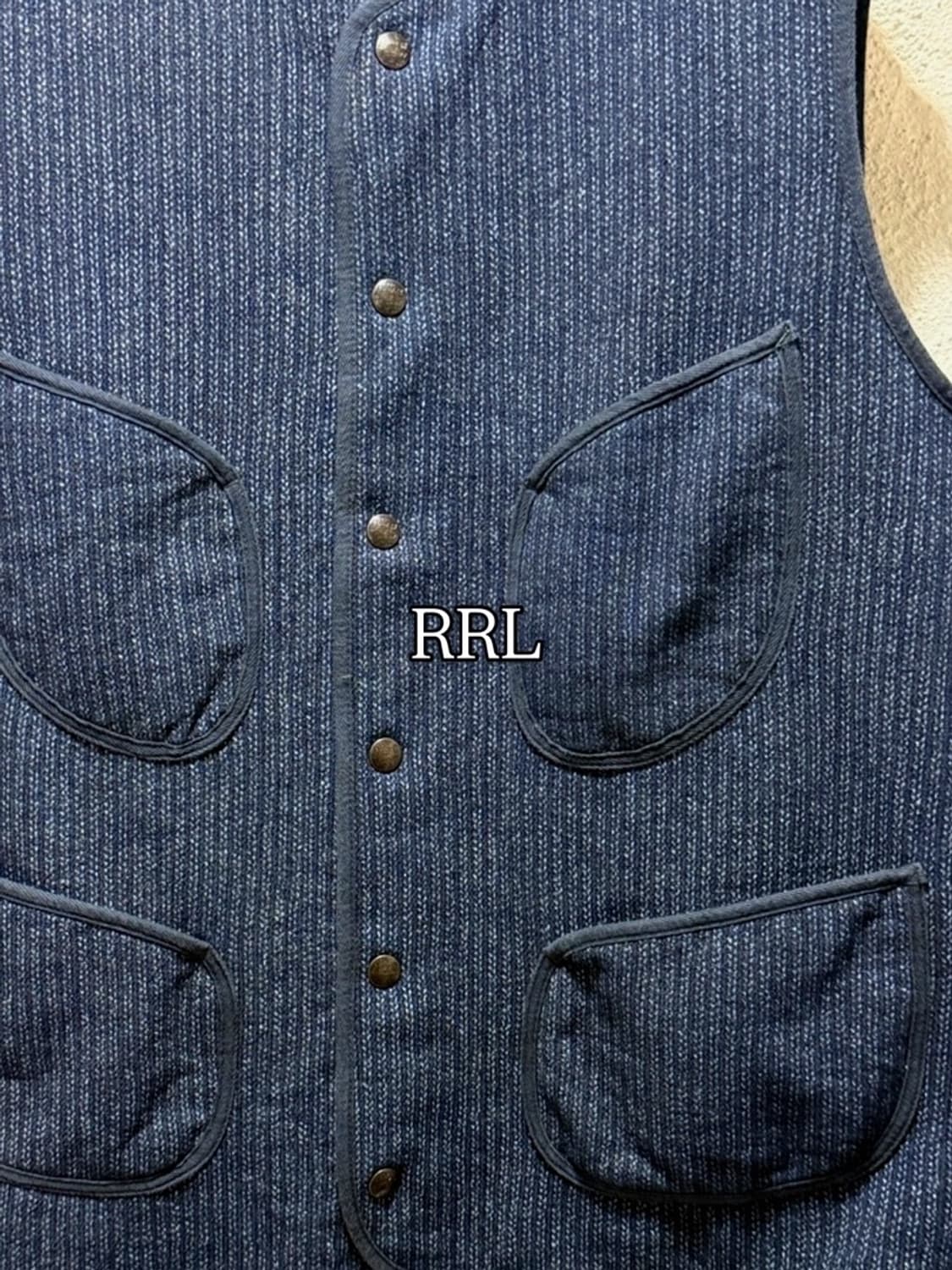 RRL 더블알엘 프린트 인디고 플리스 베스트 아메리칸 캐쥬얼  상품이미지1