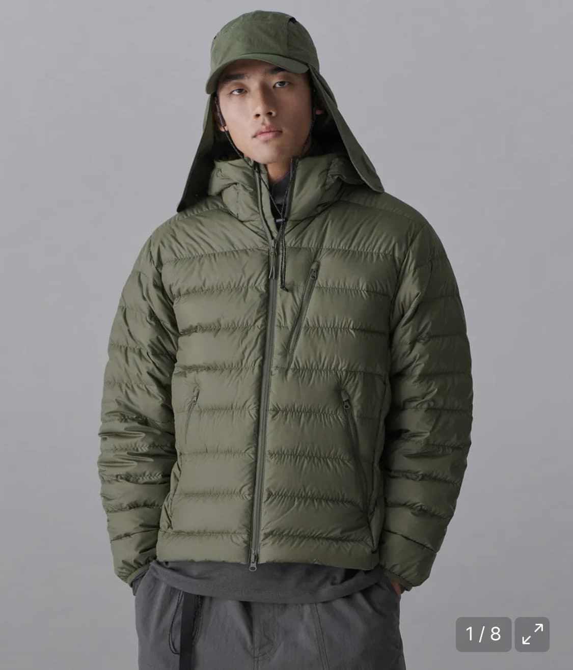 무신사 스탠다드 경량패딩 카키 M 상품이미지1