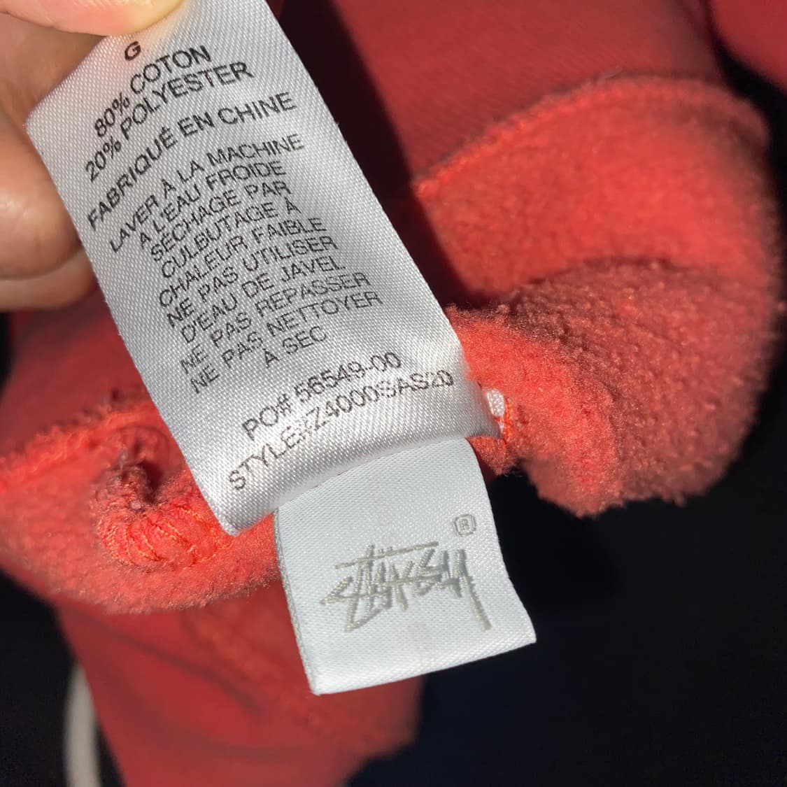 스투시 킹 레게머핀 후드티 핑크 L 상품이미지6