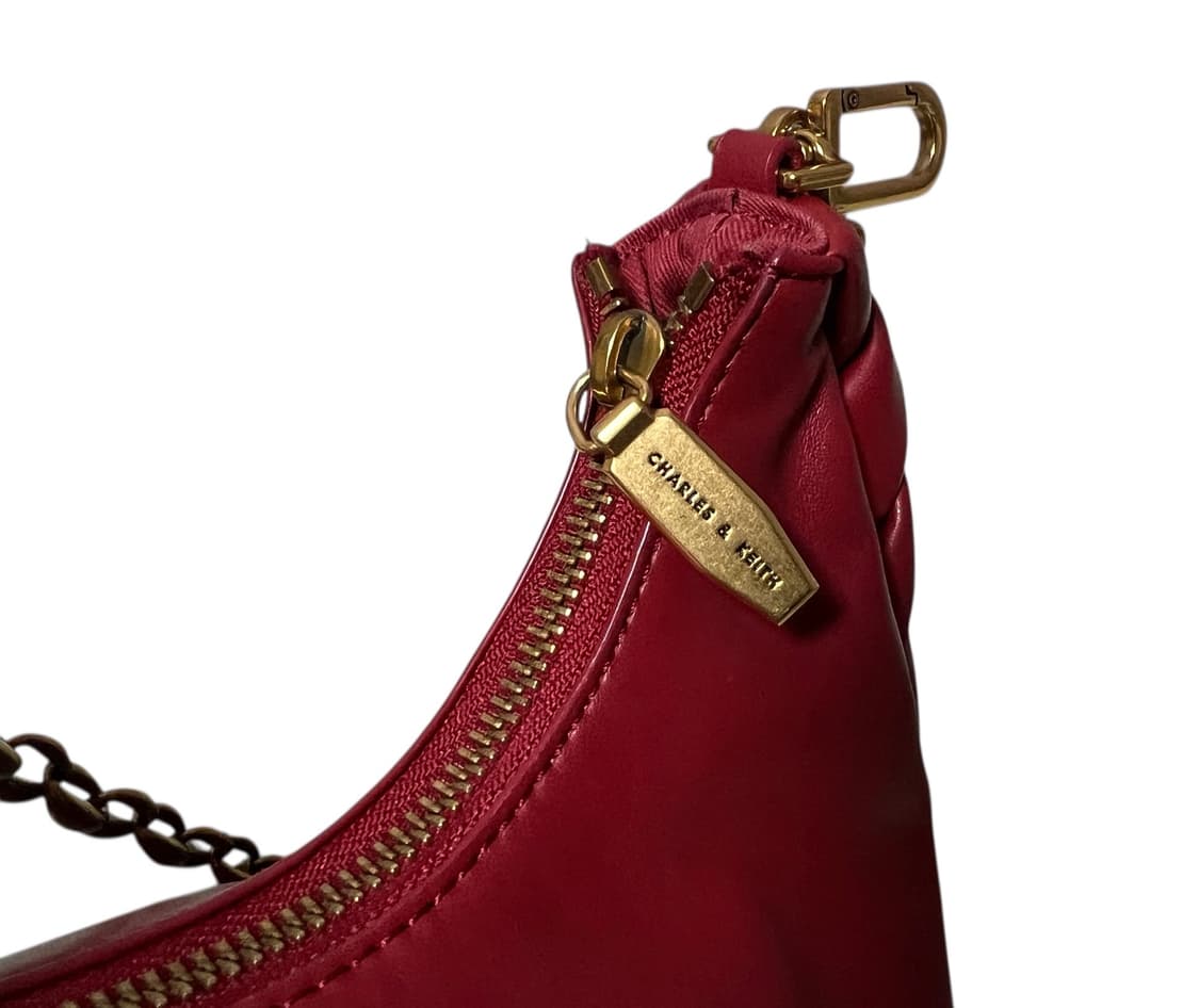(최상급) 찰스앤키스 레드 숄더백 체인 스트랩 상품이미지3