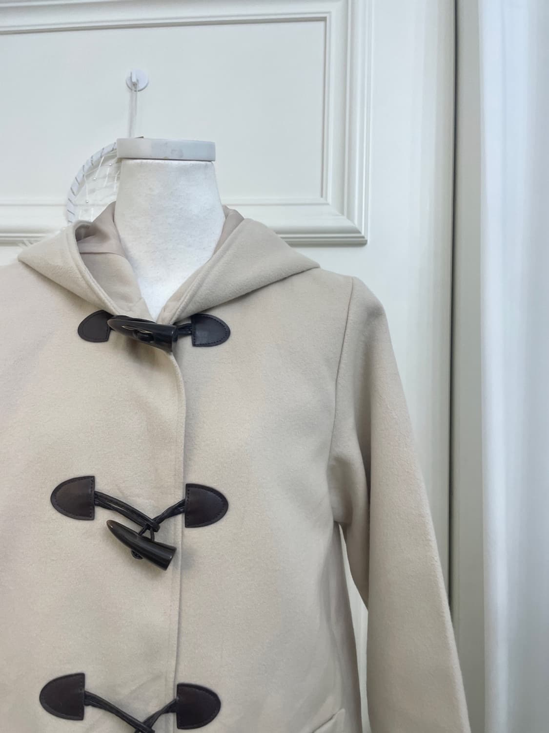 beige ivory pocket embroidery basic coat 상품이미지7