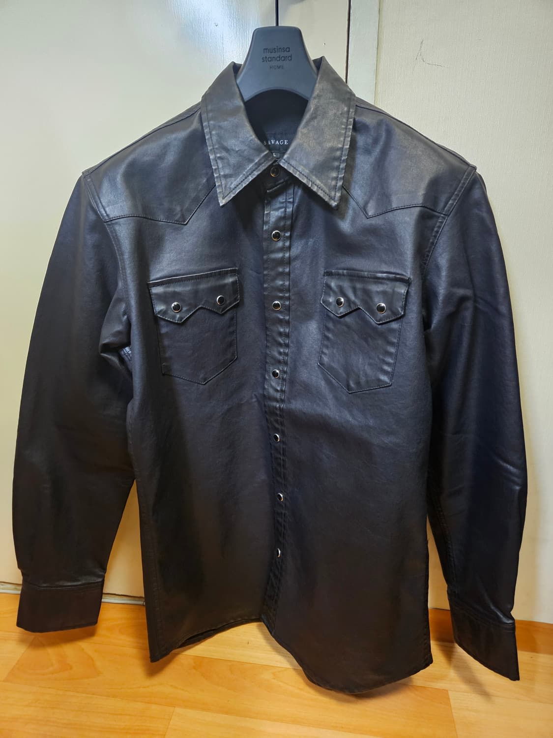 100 L) 세비지 레더 코팅 웨스턴 셔츠 상품이미지2