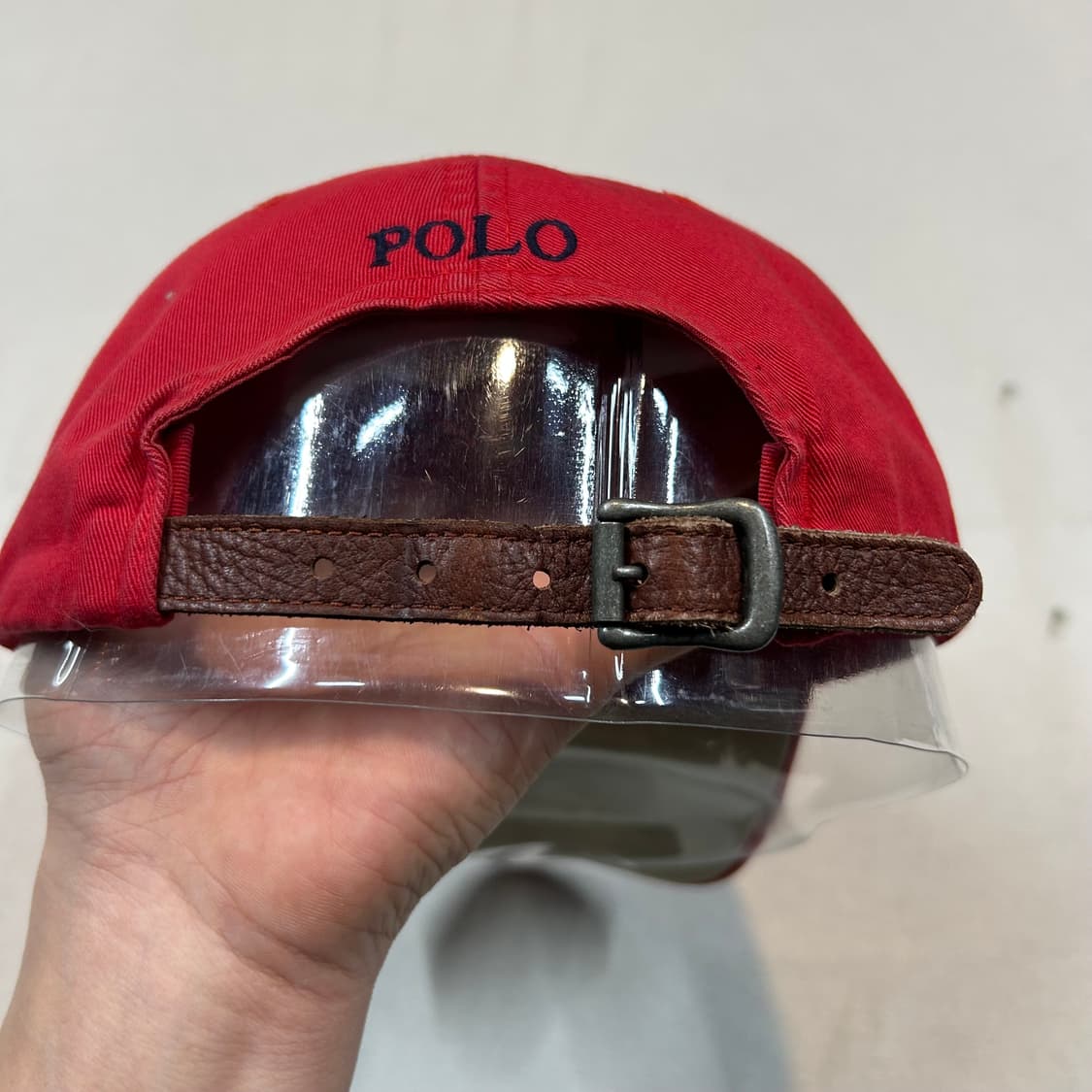 폴로 랄프로렌 레드 볼캡 모자 가죽스트랩 정품 상품이미지5