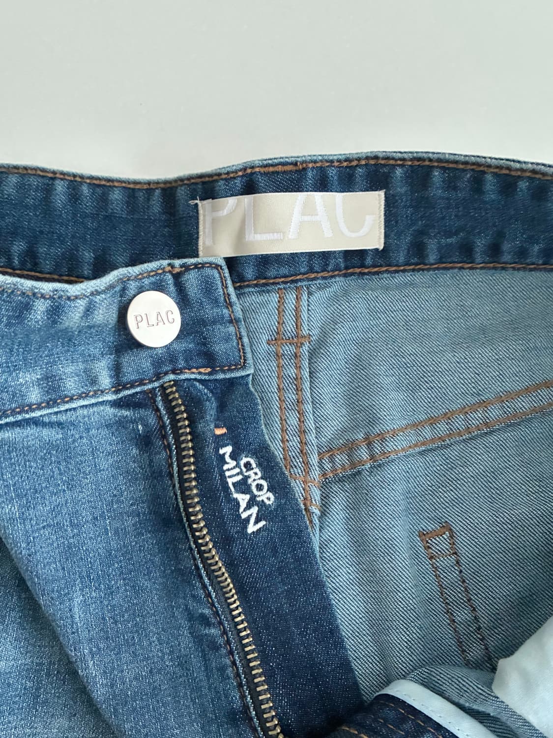 33) 플랙 PLAC 크롭 밀란 데님 청바지 중청 상품이미지6