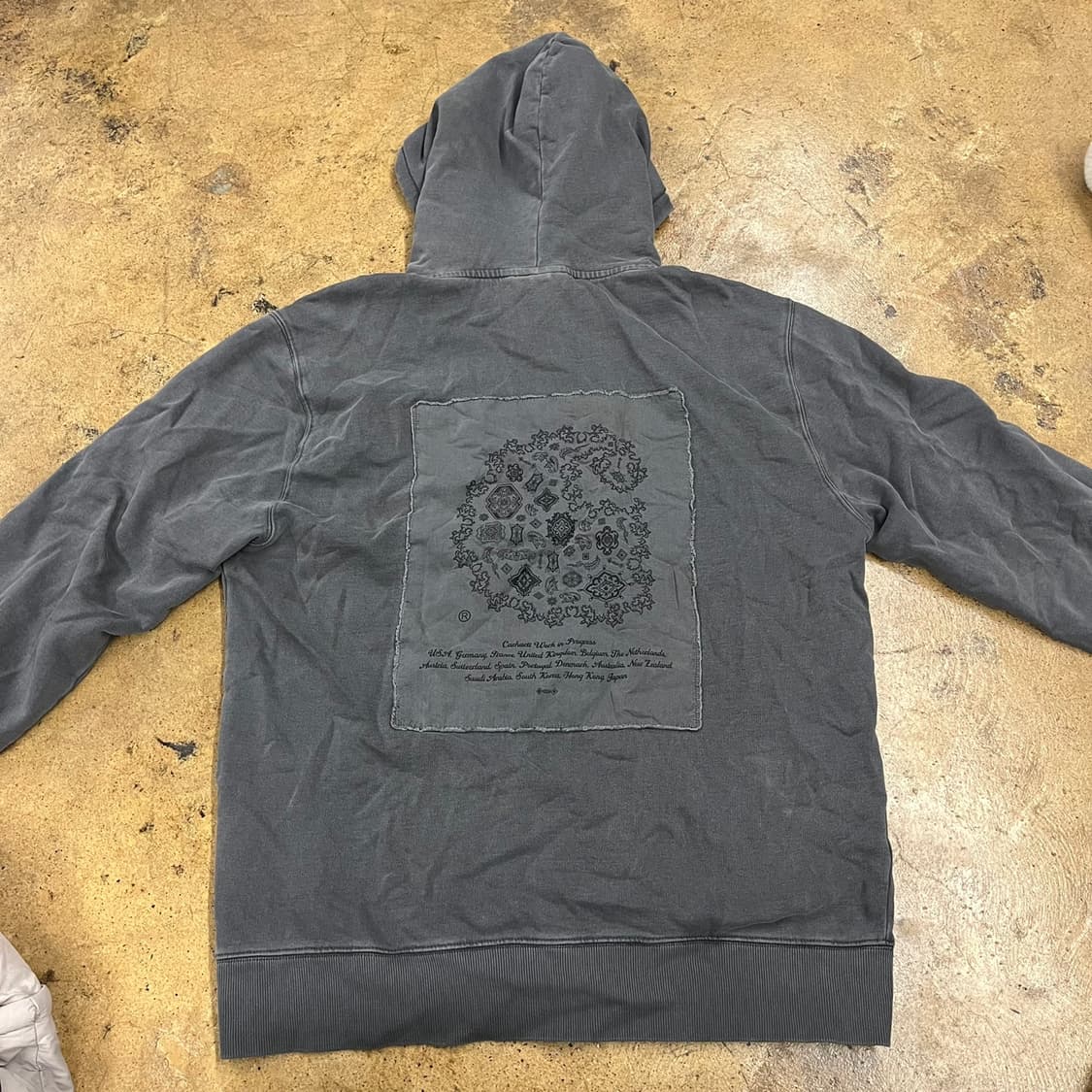 [정품/L] 칼하트 워싱 후드티 차콜 그레이 b19 상품이미지4