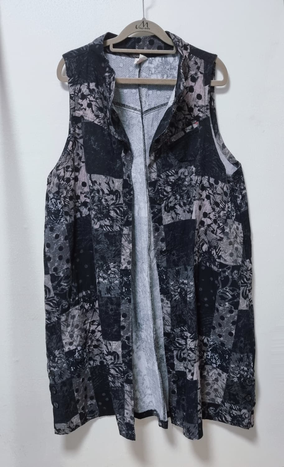 개량복 꽃무늬나염  롱가디건 조끼 상품이미지2