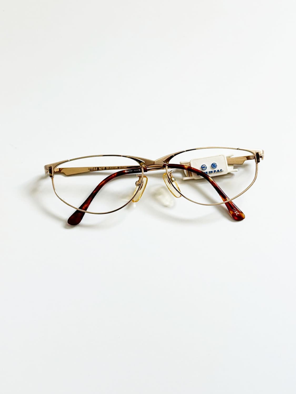 90s P.S.C FASHION 골드 메탈 슬림 스퀘어 빈티지 안경 상품이미지2