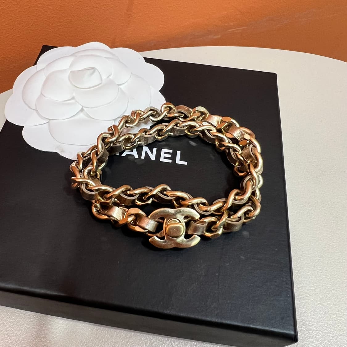 [정품] 샤넬 클래식 빈티지 턴락 초커 - 골드 상품이미지3