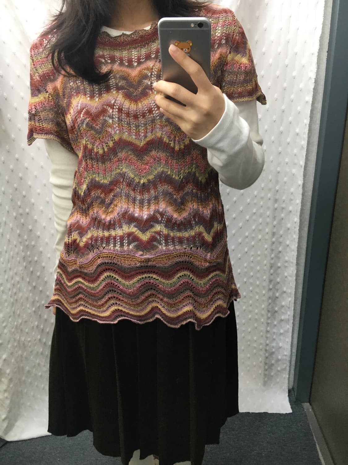 다채색 반소매 니트 탑 상품이미지5