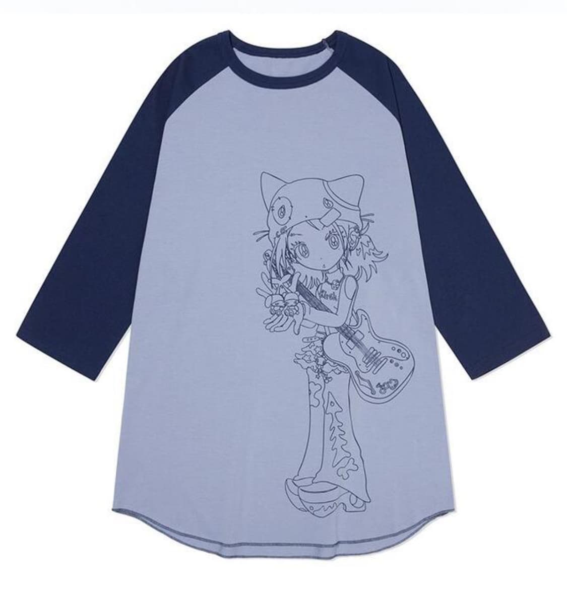 키르시 X 썬원버드 그래픽 래글런 롱슬리브 네이비 상품이미지1