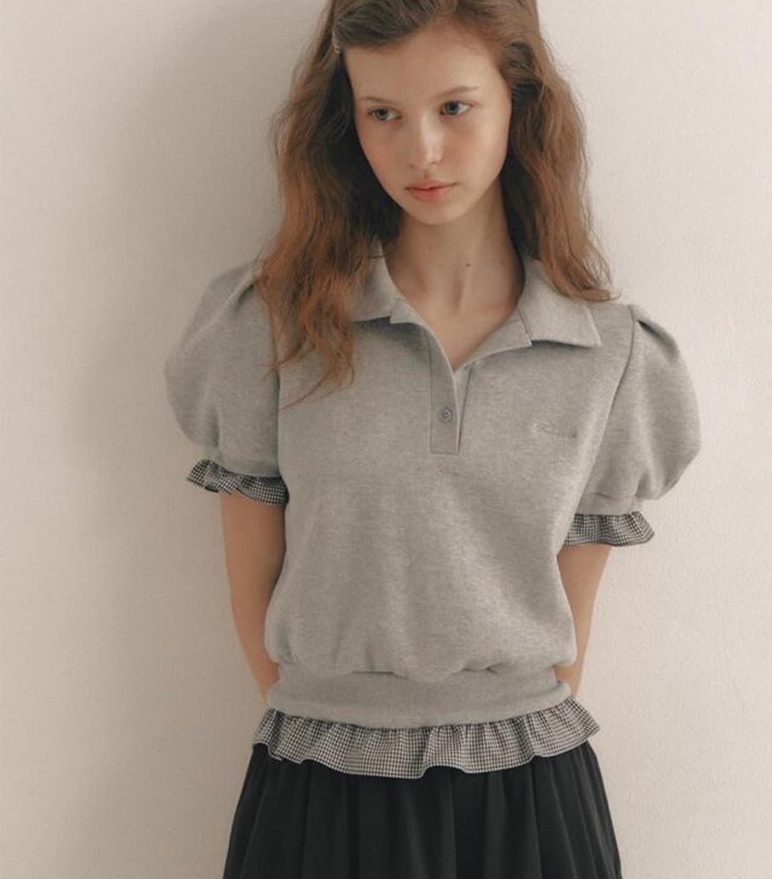 플로움 블루밍 프릴 티셔츠 Blooming Frill PK T-shirt 상품이미지1