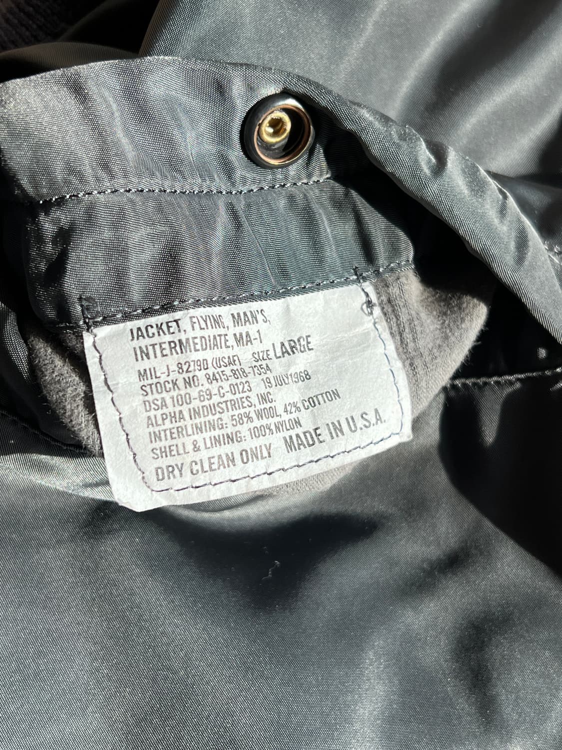 알파 1968 정밀복각 ma-1 상품이미지6