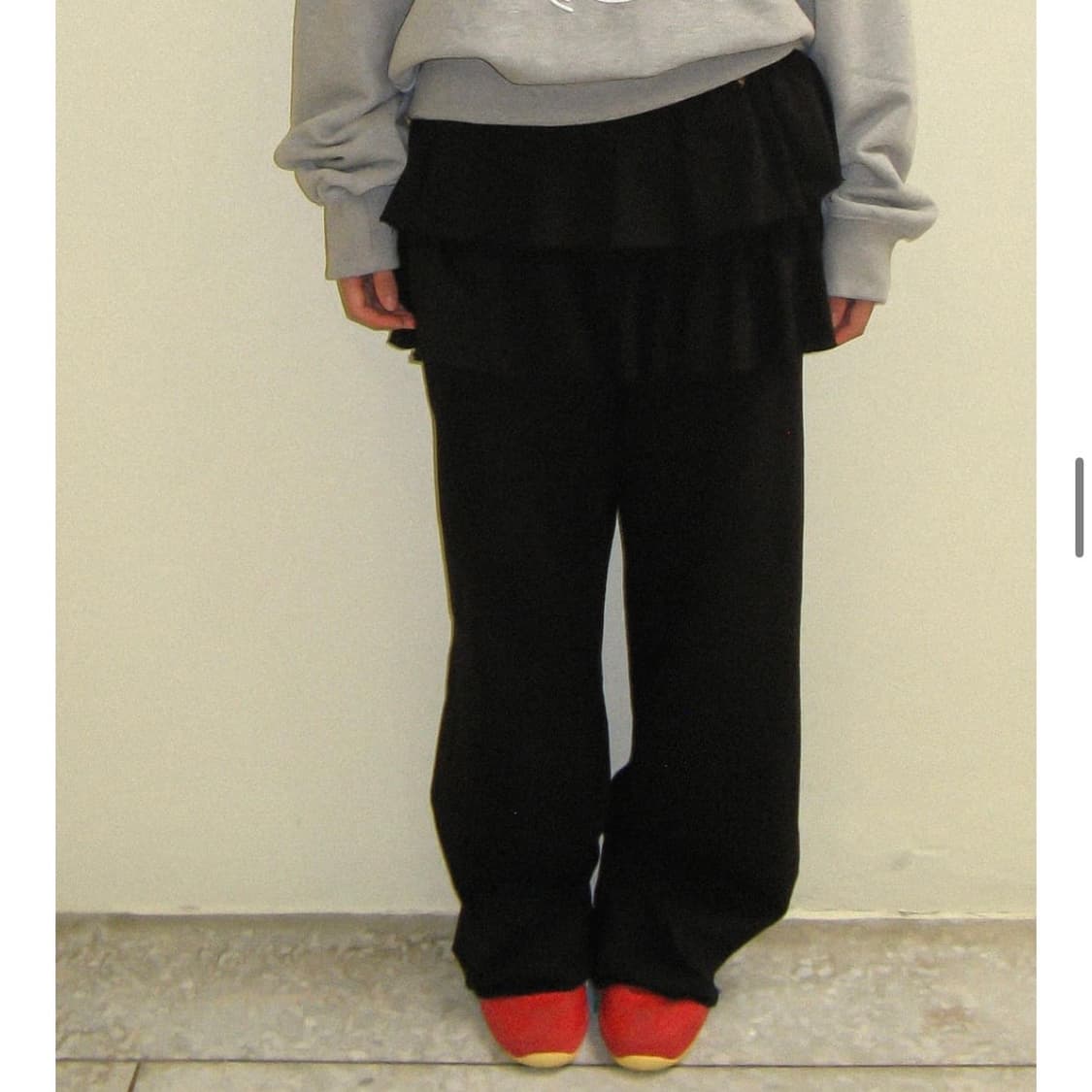 론론 캉캉 레이어드 팬츠스커트 블랙 상품이미지2