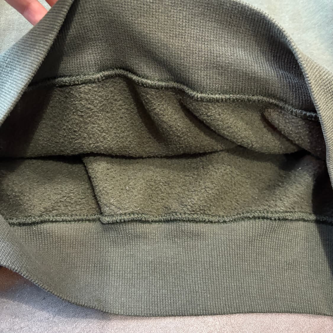 90s 90년대 미국 생산 러셀 블랭크 라이트 카키 스웻셔츠 상품이미지7