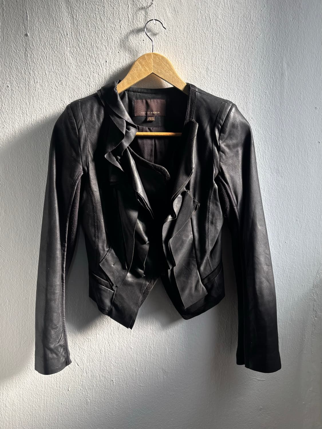 Vintage Black Ruffle Leather  Jacket 상품이미지1