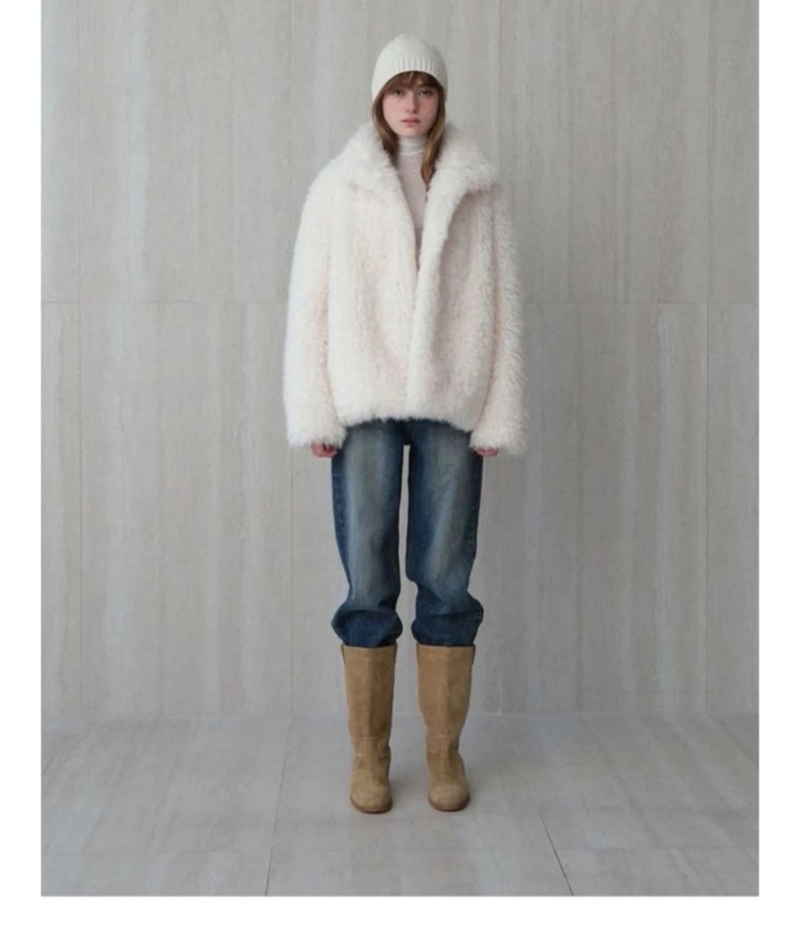 르 빈티지 퍼 코트 아이보리 퍼자켓 상품이미지2