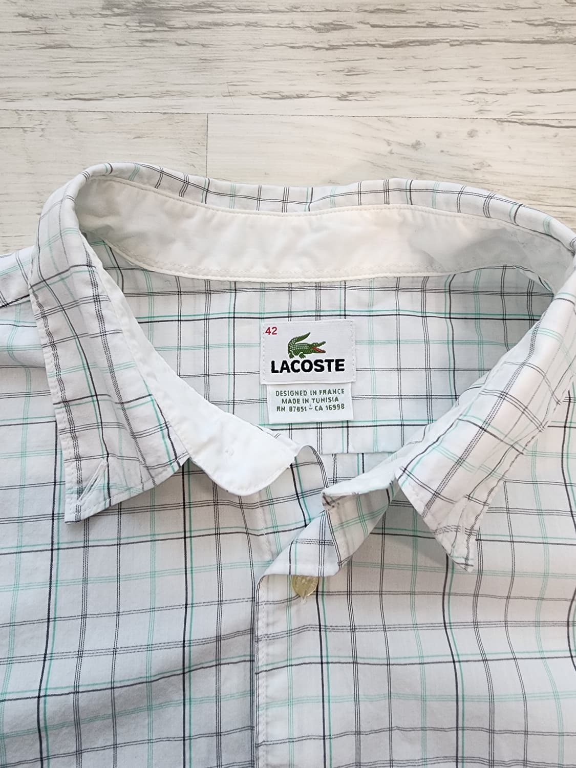 LACOSTE 라코스테 반팔 버튼다운 셔츠 팜 42(100~105)사이즈 상품이미지4