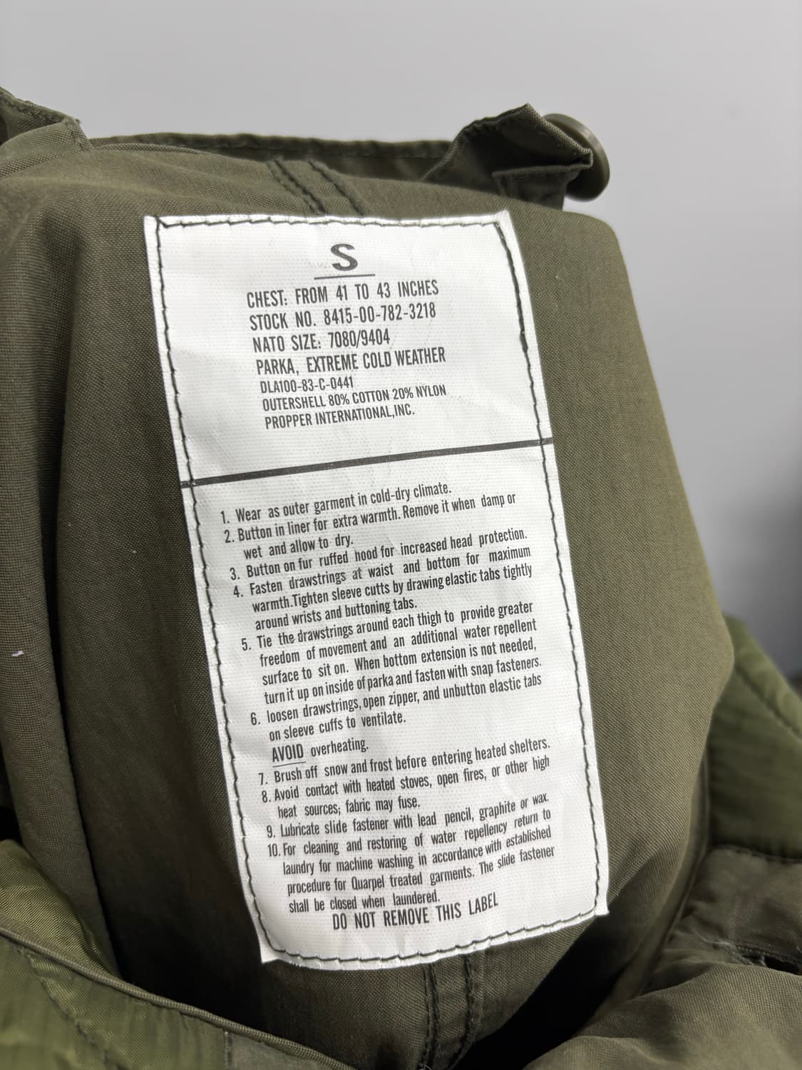 (83s + 74s) 미군 오리지널 M65 피쉬테일 파카 상품이미지3
