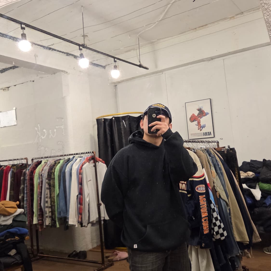 90s 빈티지 러셀 후드 블랙 XLT 상품이미지8