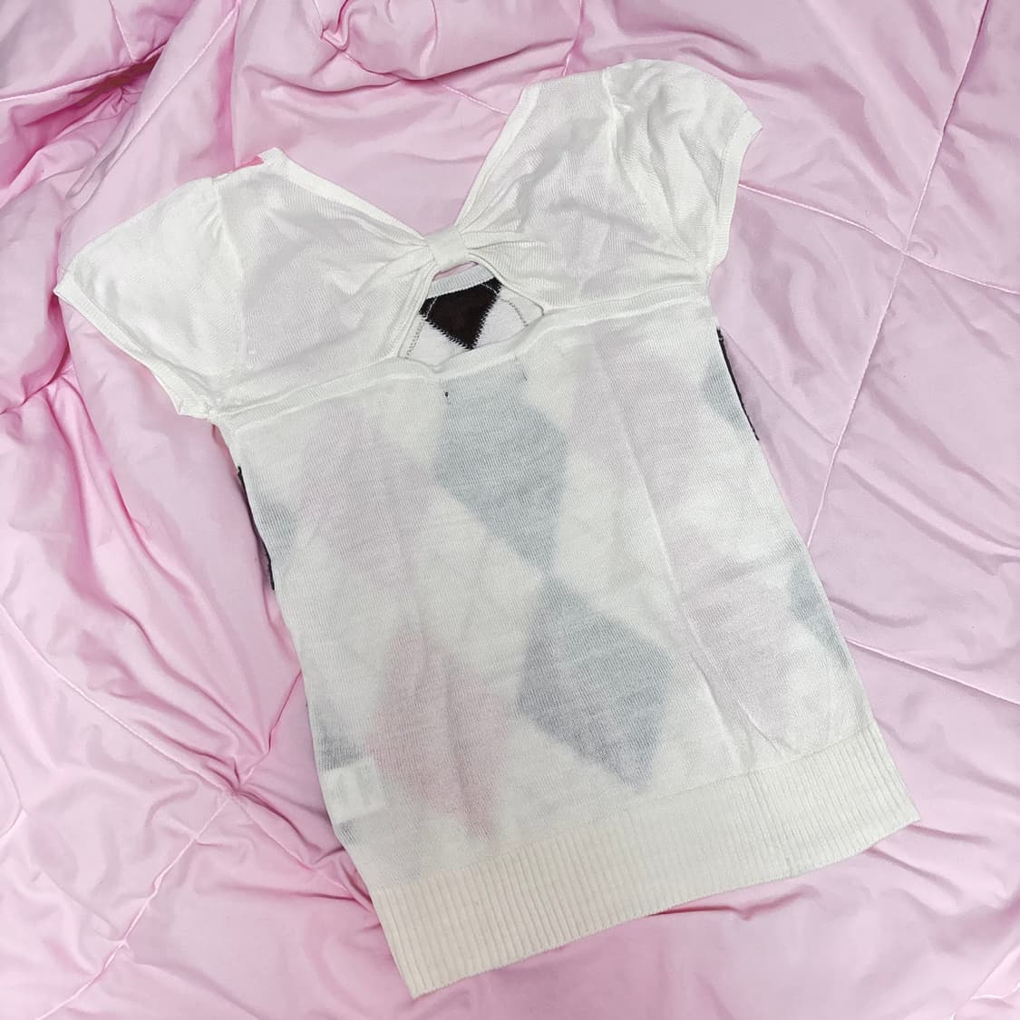 세실맥비 아가일 니트 탑 상품이미지2