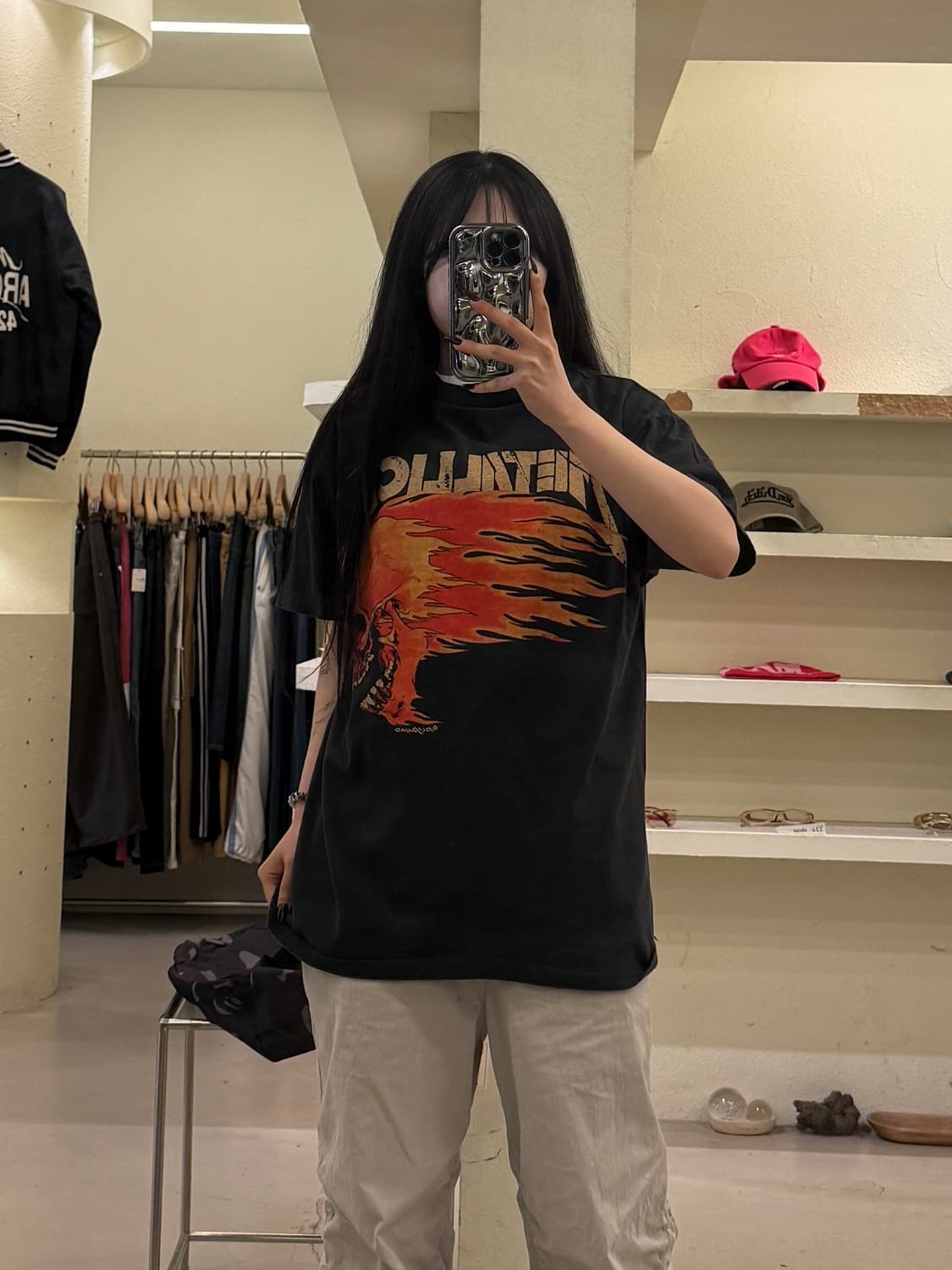 빈티지 메탈리카 Flaming Skull 반팔 티셔츠 U1599 상품이미지1