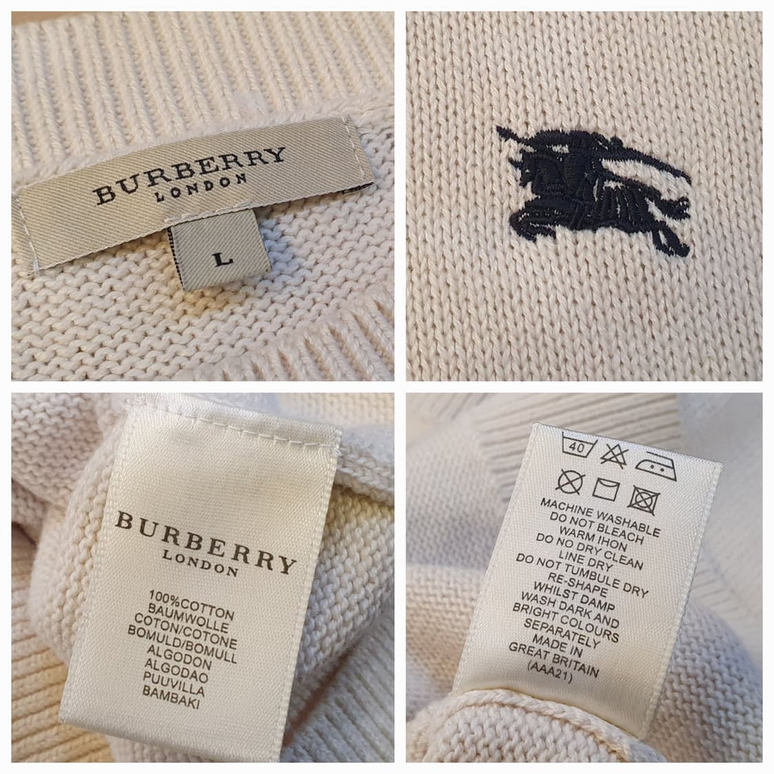 100.버버리 코튼 라운드니트 상품이미지8