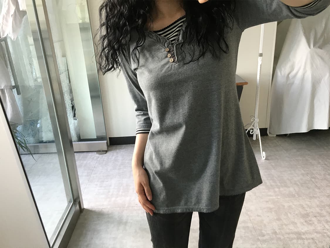 frill henley tee 상품이미지4