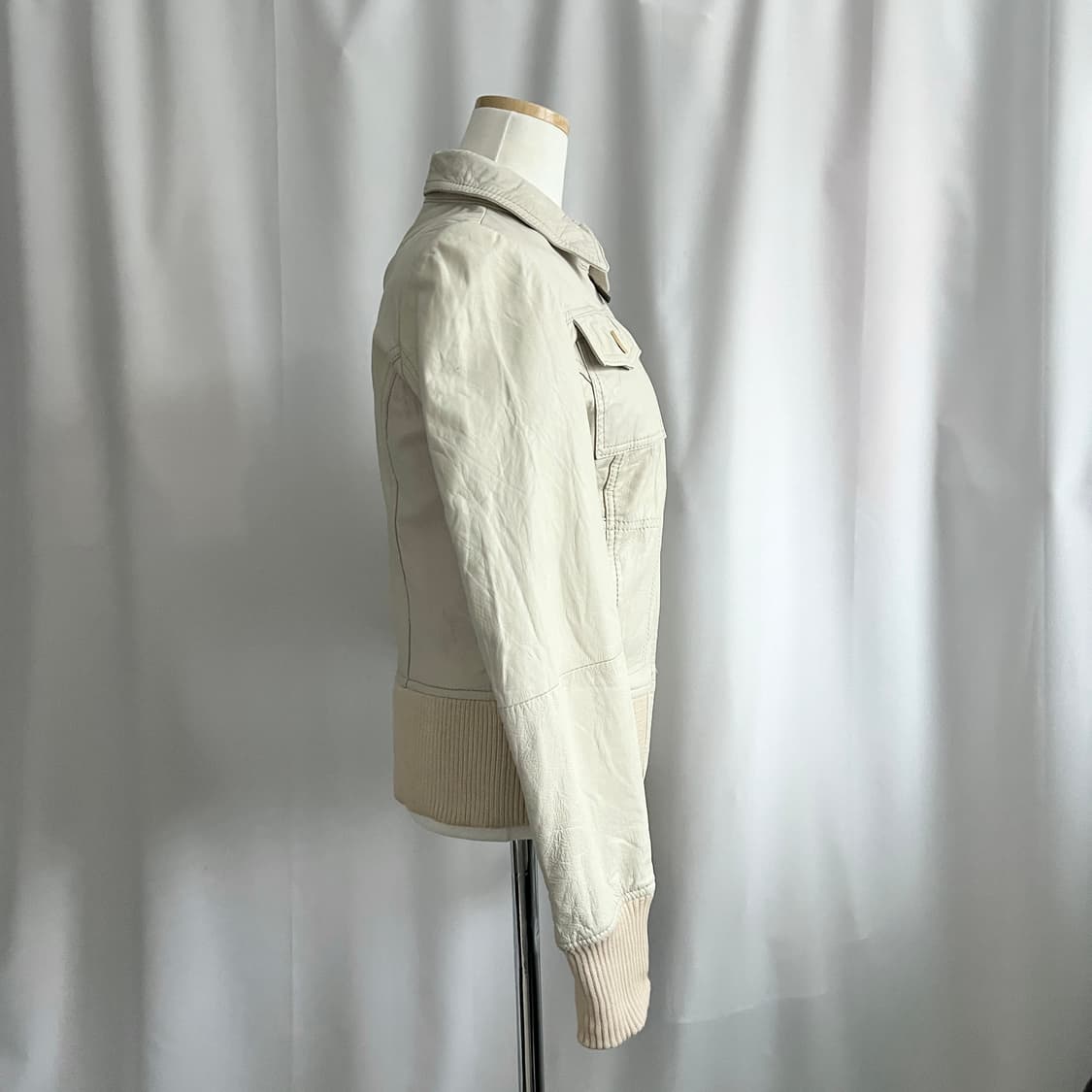 vintage cream leather blouson 상품이미지4