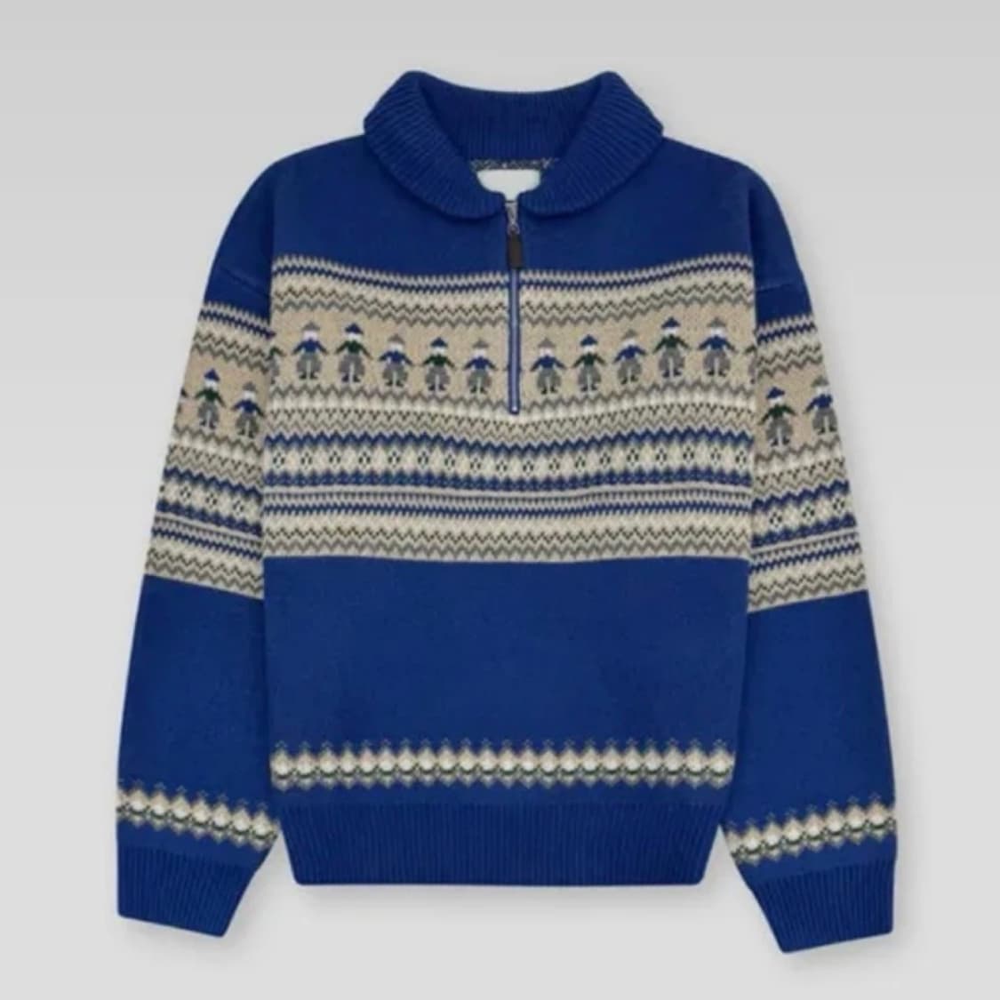 노르딕 패턴 반집업 니트 상품이미지1