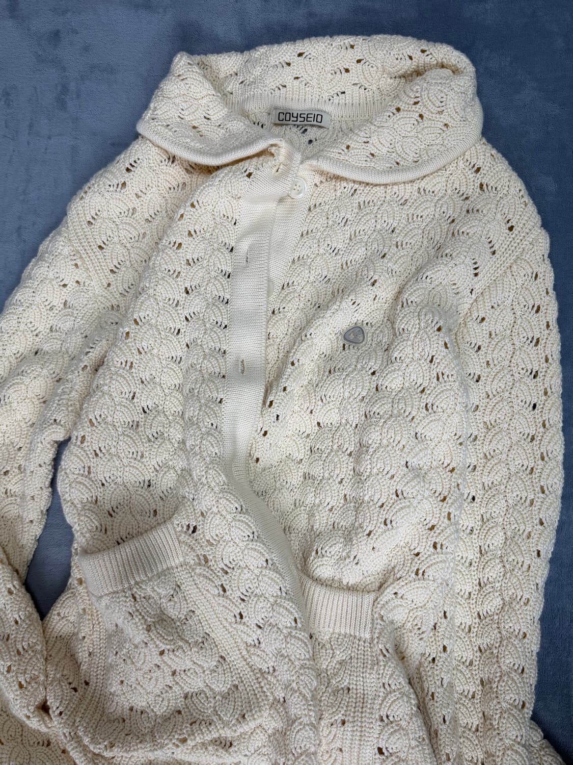 WAVE KNIT CARDIGAN IVORY 상품이미지3