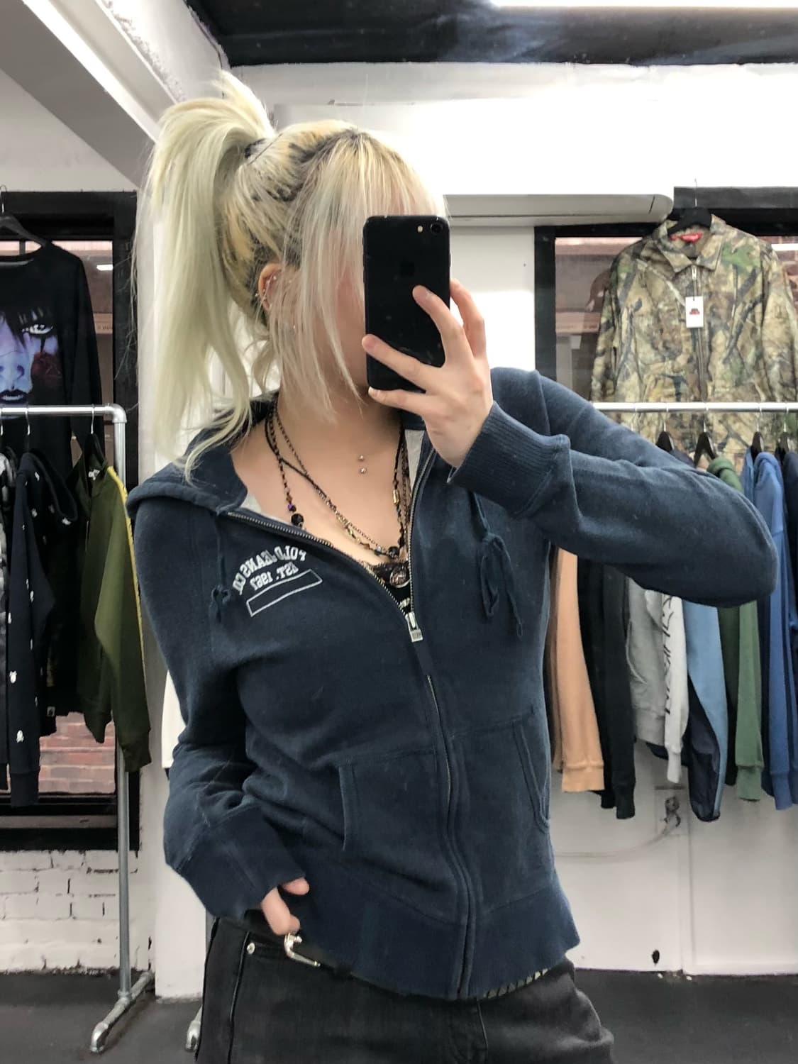 폴로 진스 네이비 후드집업 상품이미지2