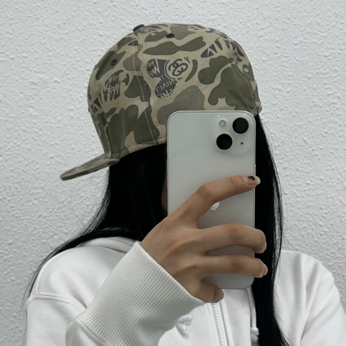 스투시 센터로고 카모 스냅백 상품이미지2