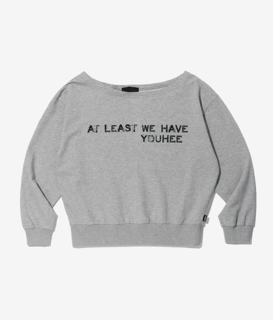 유희 OFF SHOULDER SWEATSHIRTS MELANGE GREY 상품이미지1